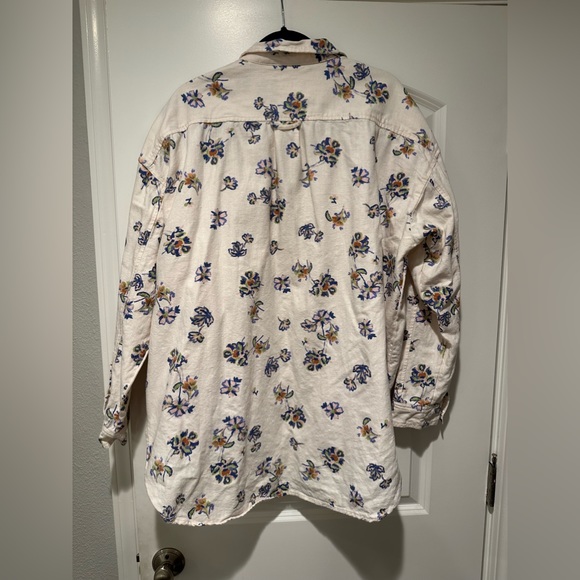 Anthropologie Pilcro Floral Flannel Button Up Oversized - Picture 6 of 7